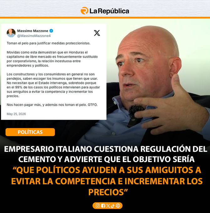 EMPRESARIO ITALIANO CUESTIONA REGULACIÓN DEL  CEMENTO Y ADVIERTE QUE EL OBJETIVO SERÍA - Cover Image